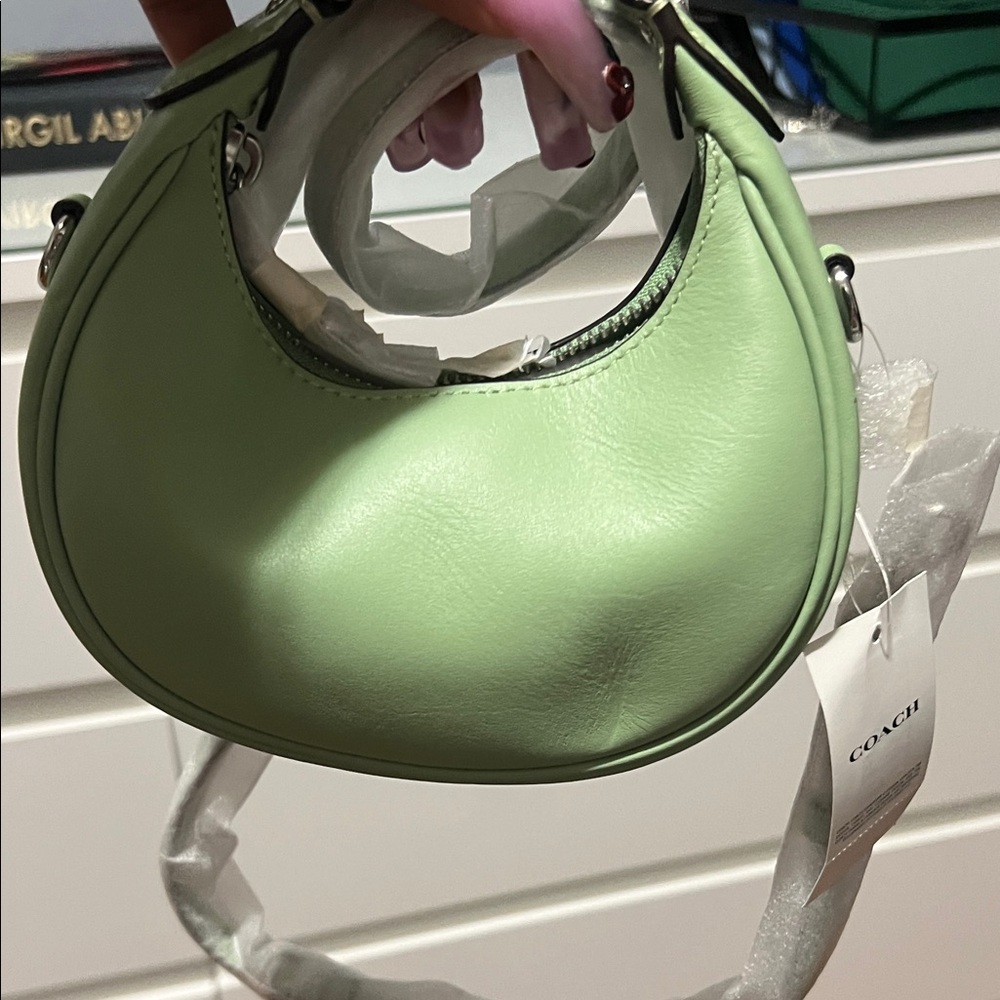 Coach Jonie  Mint Green Leather Shoulder Bag